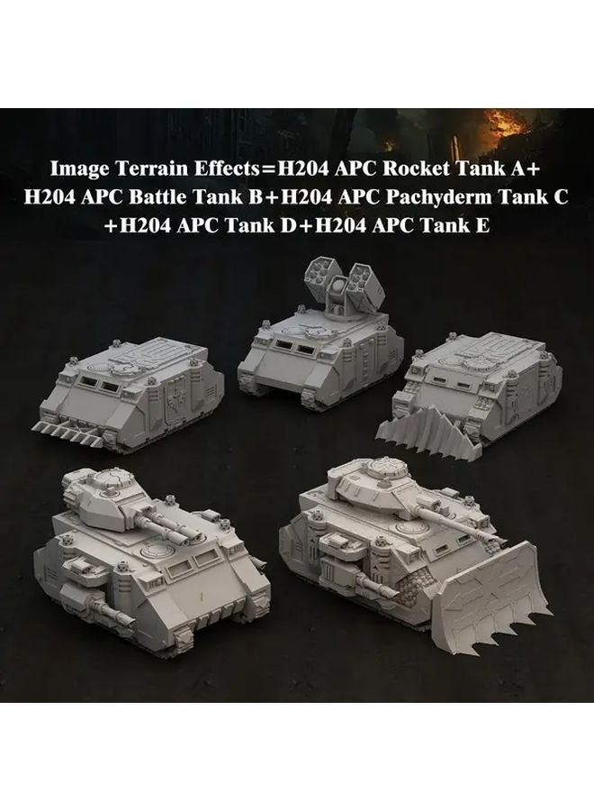 H204 APC Tank D 28mm Unpainted Sci Fi Miniature with Detailed Treads Weapons - Image 2