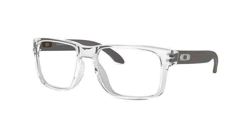 Oakley Men's Ox8156 Holbrook Rx Square Prescription Eyeglass Frames, Polished Clear/Demo Lens, 56 mm - Image 2