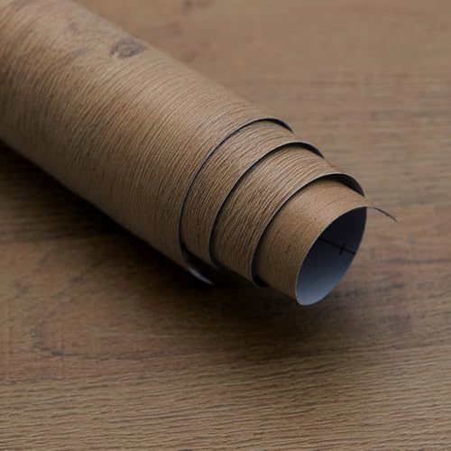 Boobest 15.7“x196 Thick Wood Wallpaper Brown Wood Contact Paper Peel and Stick Wallpaper Self Adhesive Waterproof Removable Sticky Wallpaper for Walls Kitchen Bathroom Classroom Vinyl Furniture Wrap - Image 1