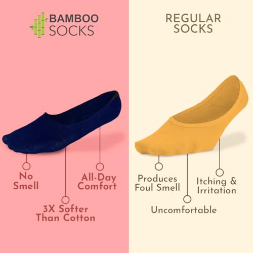 HEELIUM Women Bamboo No Show Socks | Odour Free & Breathable | 3X Softer Than Cotton Socks | Low Cut | Size (Uk 3-7), Assorted - Image 2