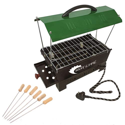 HotLife Hot Life Portable Outdoor Barbeque Grill Toaster Electric Charcoal BBQ Grill Oven Green Hut Shape Carbon Steel Element Green Big - Image 2