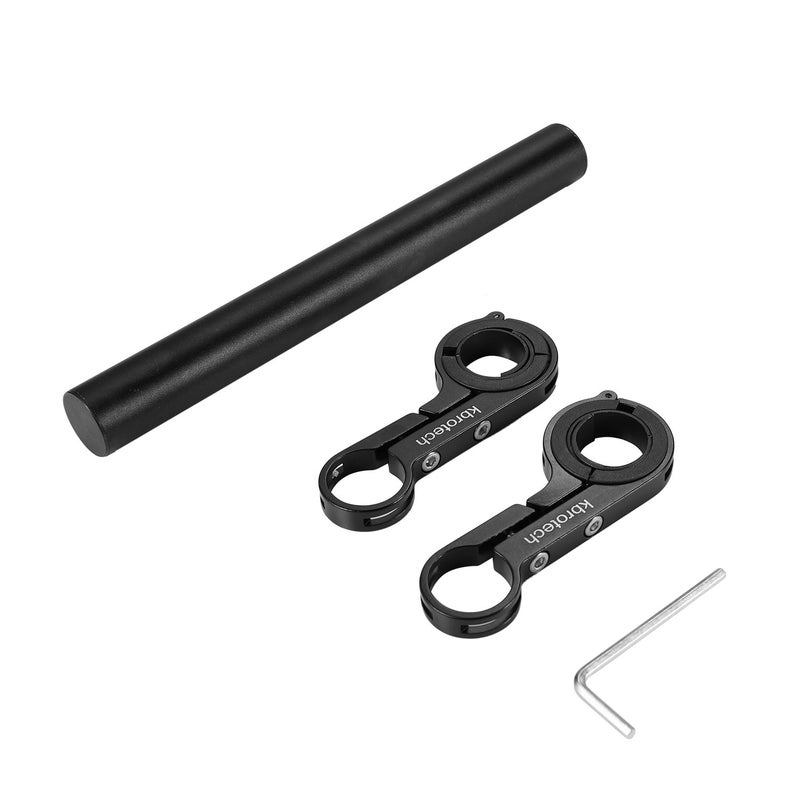 Kbrotech Bike Handlebar Extender Double Handlebar Extension Carbon Fiber Mount Holder with Aluminum Alloy Bracket Space Saver (Alloy Dblack) - Image 4