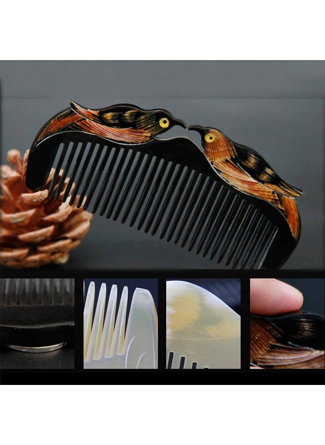 SUPVOX Upvox Natural Ox Horn Hair Comb Anti Static Massage Comb Wide Tooth Hair Brush Comb For Salon Hairdressing Styling (Black)  - Image 4