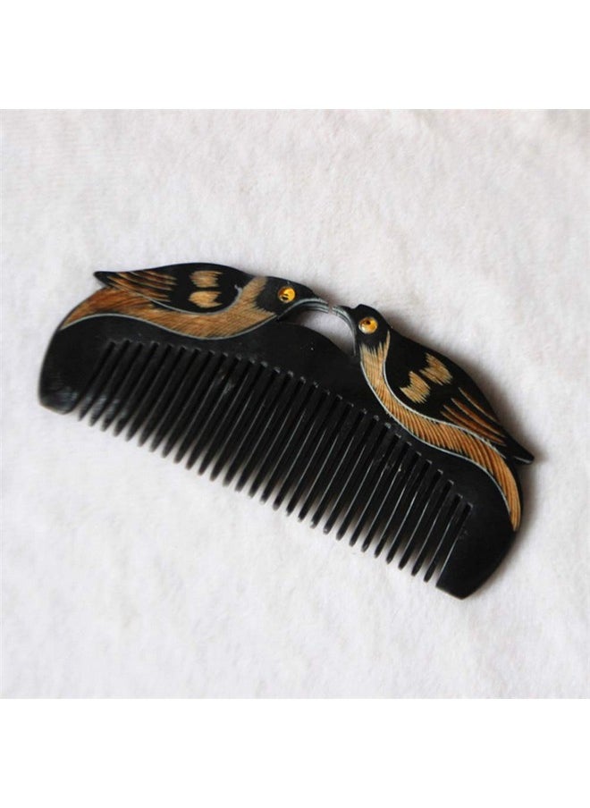 SUPVOX Upvox Natural Ox Horn Hair Comb Anti Static Massage Comb Wide Tooth Hair Brush Comb For Salon Hairdressing Styling (Black)  - Image 5