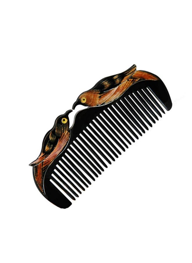 SUPVOX Upvox Natural Ox Horn Hair Comb Anti Static Massage Comb Wide Tooth Hair Brush Comb For Salon Hairdressing Styling (Black)  - Image 2