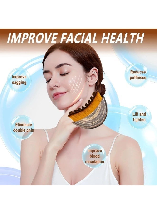 عربست فرشاة نحت الوجه وتنشيط التصريف اللمفاوي - أداة تجميلية ناعمة للتدليك بالفرشاة الجافة، صُممت خصيصاً لنحت خط الفك والذقن وتحديد ملامح الوجه. - Image 5