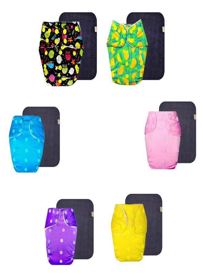 حفاضات قماشية فاخرة من دمبلدو مع حشوة رمادية (عبوة من 6 قطع) | ناعمة ولطيفة | تسمح بمرور الهواء | مناسبة للسفر | تغيير حفاضات بدون قلق | من 3 أشهر إلى 3 سنوات | للجنسين - Image 1