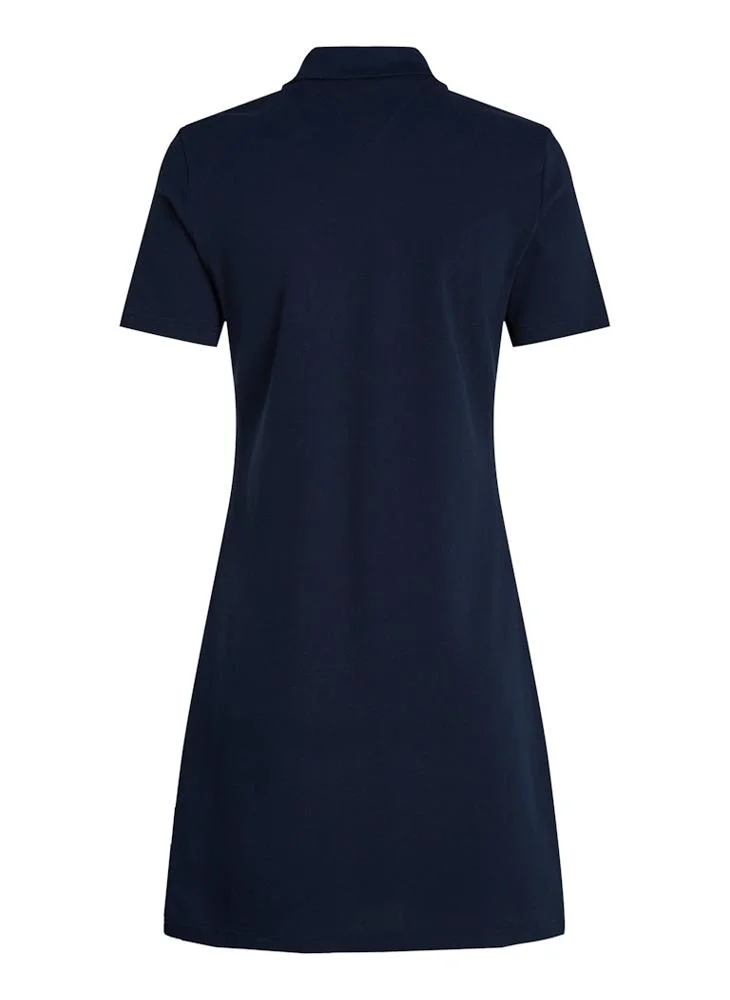 تومي جينز Badge Pique Polo Dress