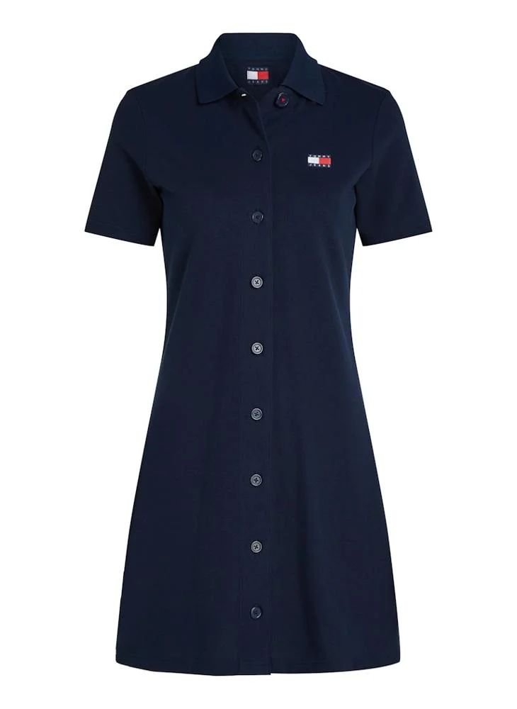 تومي جينز Badge Pique Polo Dress