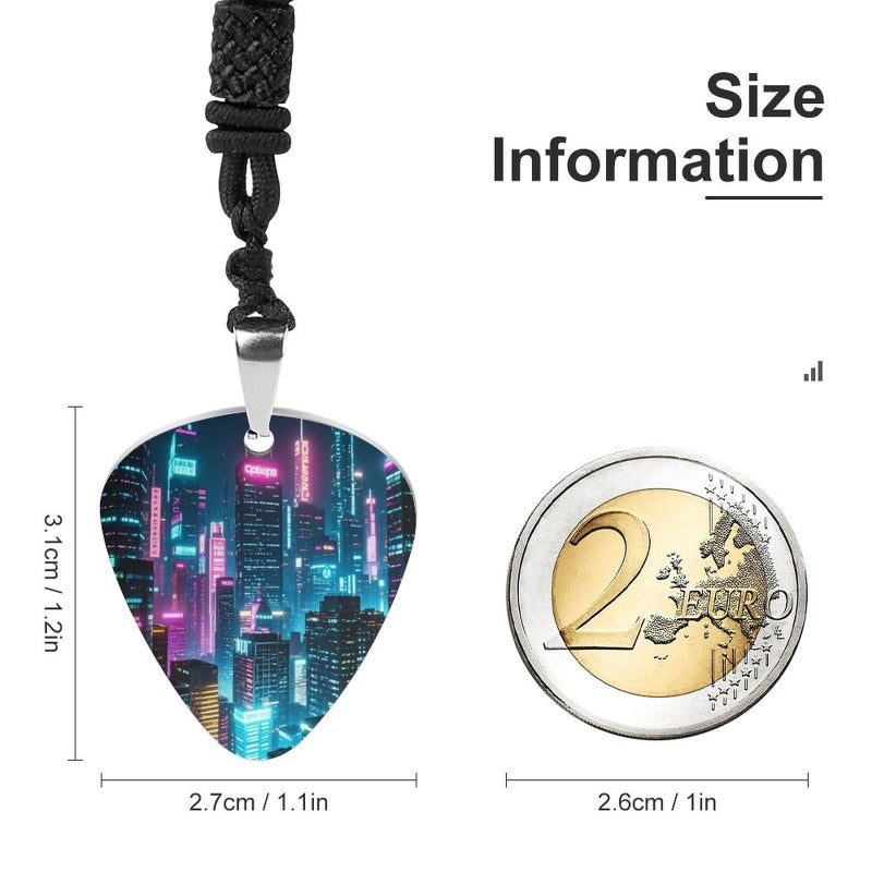 Custom Metal Guitar Pick Necklace Personalized Pendant For Guitars Bass Ukulele - Image 4