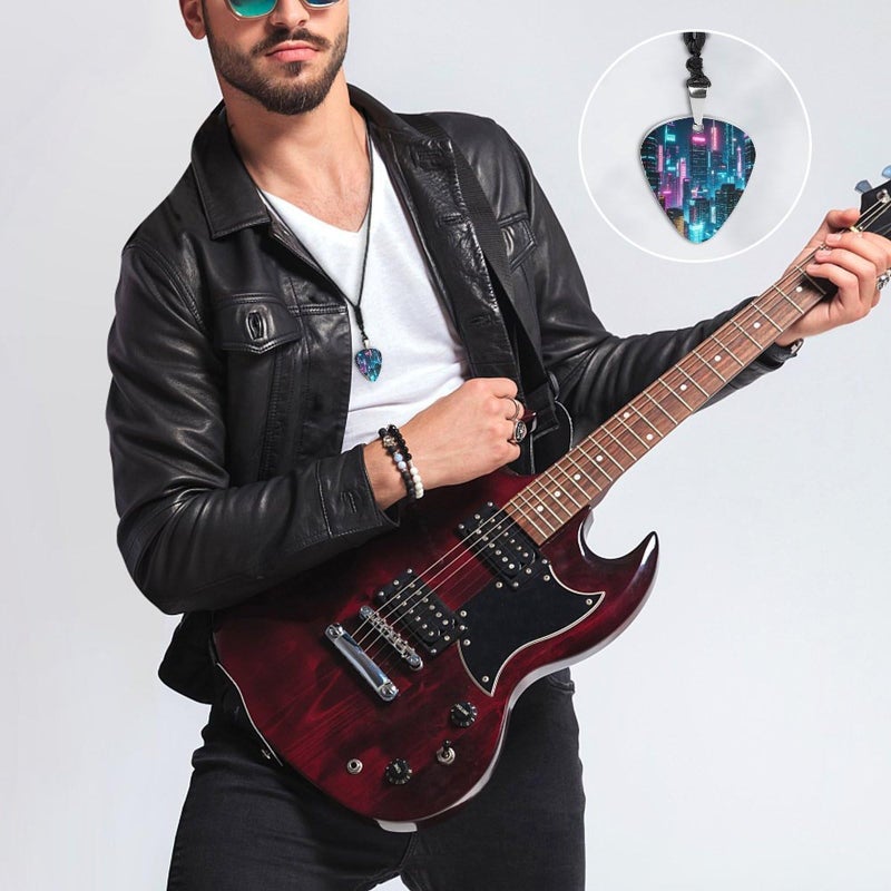 Custom Metal Guitar Pick Necklace Personalized Pendant For Guitars Bass Ukulele - Image 5