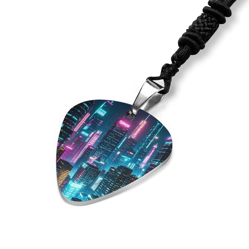 Custom Metal Guitar Pick Necklace Personalized Pendant For Guitars Bass Ukulele - Image 3