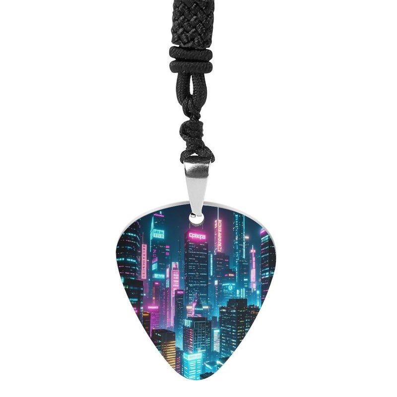Custom Metal Guitar Pick Necklace Personalized Pendant For Guitars Bass Ukulele - Image 2