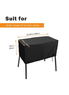 Luxiv Black Patio Covers for 2-Burner Camp Stove, Luxiv Heavy-Duty Cover for Camp Chef 2 Burner Burners Stove Waterproof Cover (Black, 34.5x16x16)  - Image 2