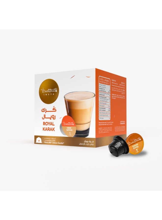 Dallaspresso Royal Karak Capsules – Saffron Chai Latte, Dolce Gusto Compatible, 8 Capsules - Image 1