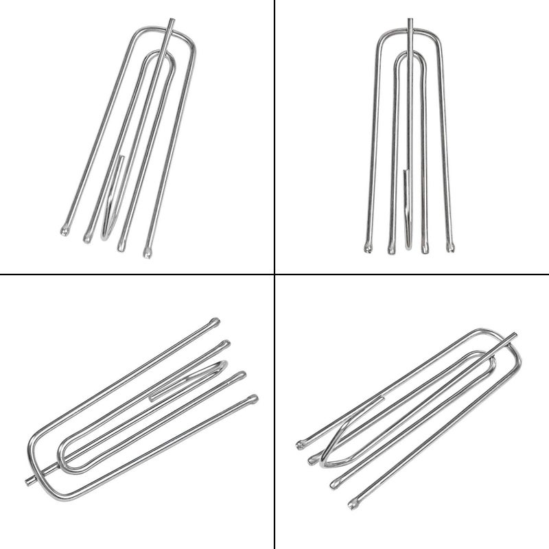 Millennial Essentials Stainless Steel Curtain Pleater Tape Hooks 30 Pack, Traverse Pleater 4 Prongs Curtain Pleat Hook Pinch Pleat Hook Clip (30) - Image 4