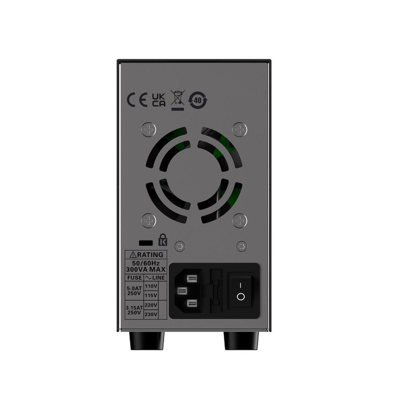 مصدر طاقة DC رقمي لطاولة Hantek HDP135V6A متغير 35 فولت 6 أمبير مصدر طاقة معدل بالتبديل قابل للتعديل CV CC مع تخزين بيانات، إخراج تشغيل/إيقاف، شحن سريع عبر USB، تحكم برامج الكمبيوتر، مشفر - Image 4