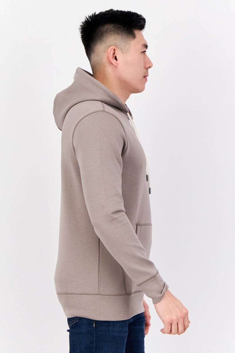 American Eagle Men Graphic Print Long Sleeve Hoodie, Taupe - Image 4