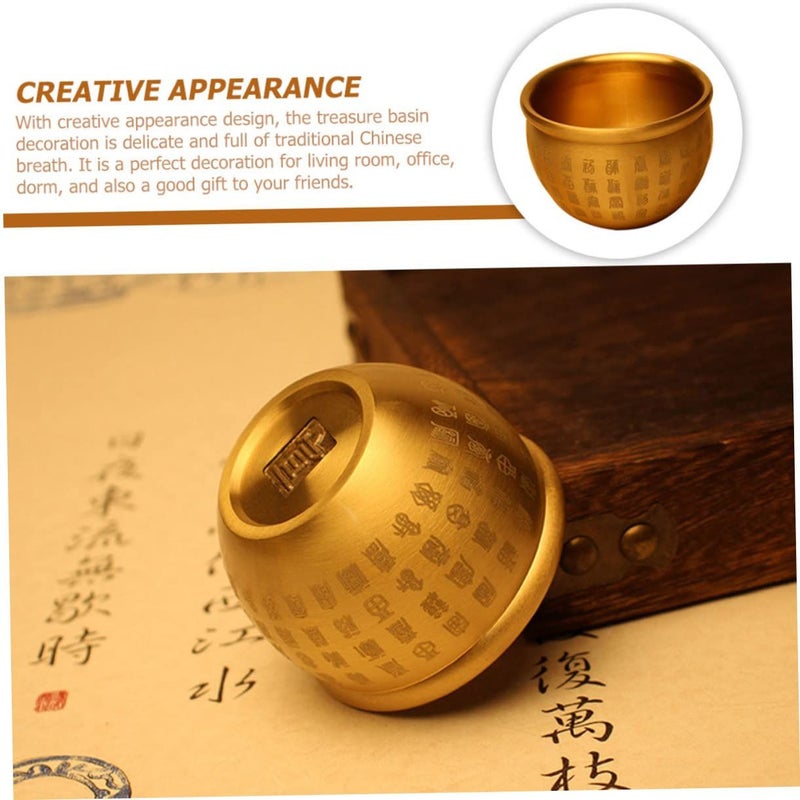 Copper Decorative Treasure Basin Feng Shui Wealth Bowl for Office Desktop Living Room - Image 4