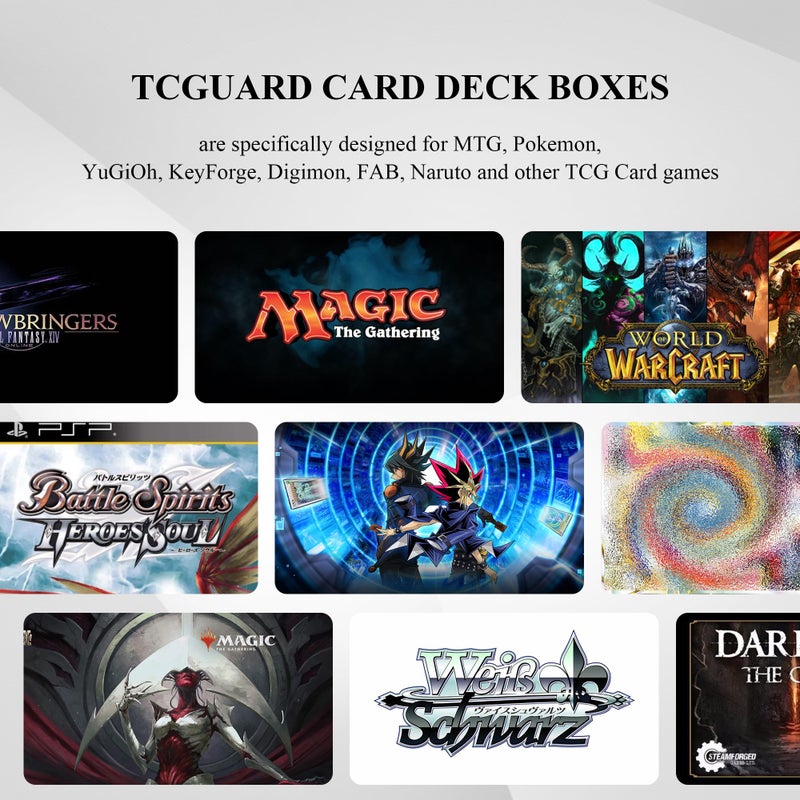 TCGUARD Card Deck Box for MTG Card Storage Box Holds 100 Plus Single Sleeved Cards, Microfiber Lining and Leather Card Box Compatible with Trading Card Games TCG, Yugioh Cards, etc.(Vertical-Black) - Image 5