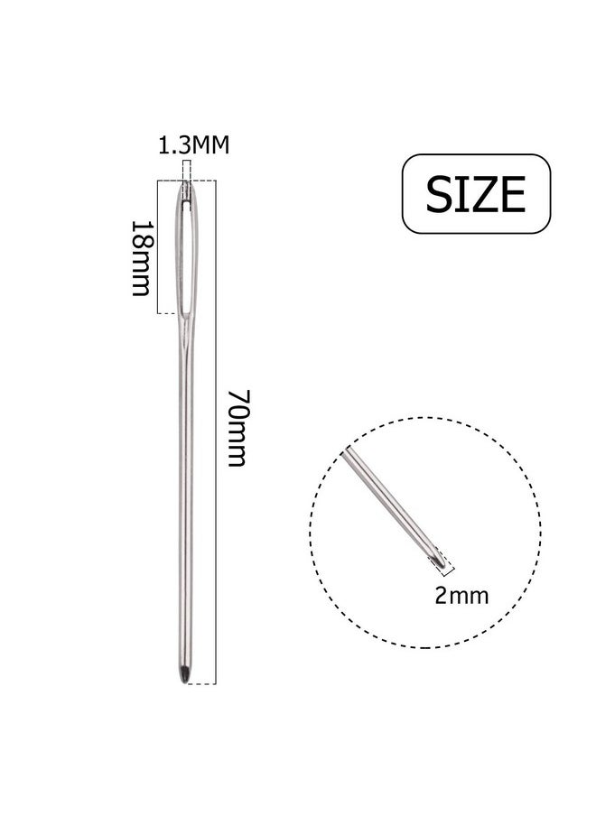 BronaGrand - 50Pcs 2.7 Inch Metal Large Eye Blunt Needles Yarn Needles For Knitting Crochet Projects - Image 1
