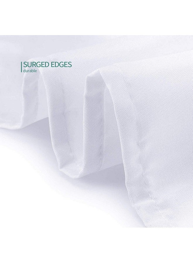 Surmente سيرمنت 5 عبوات من مفرش الطاولة الأبيض للطاولات الدائرية، مفرش طاولة دائري بطول 120 بوصة لحفلات الزفاف، الولائم، أو المطاعم - Image 3