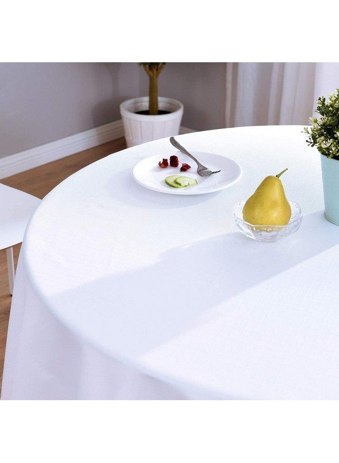 Surmente سيرمنت 5 عبوات من مفرش الطاولة الأبيض للطاولات الدائرية، مفرش طاولة دائري بطول 120 بوصة لحفلات الزفاف، الولائم، أو المطاعم - Image 5
