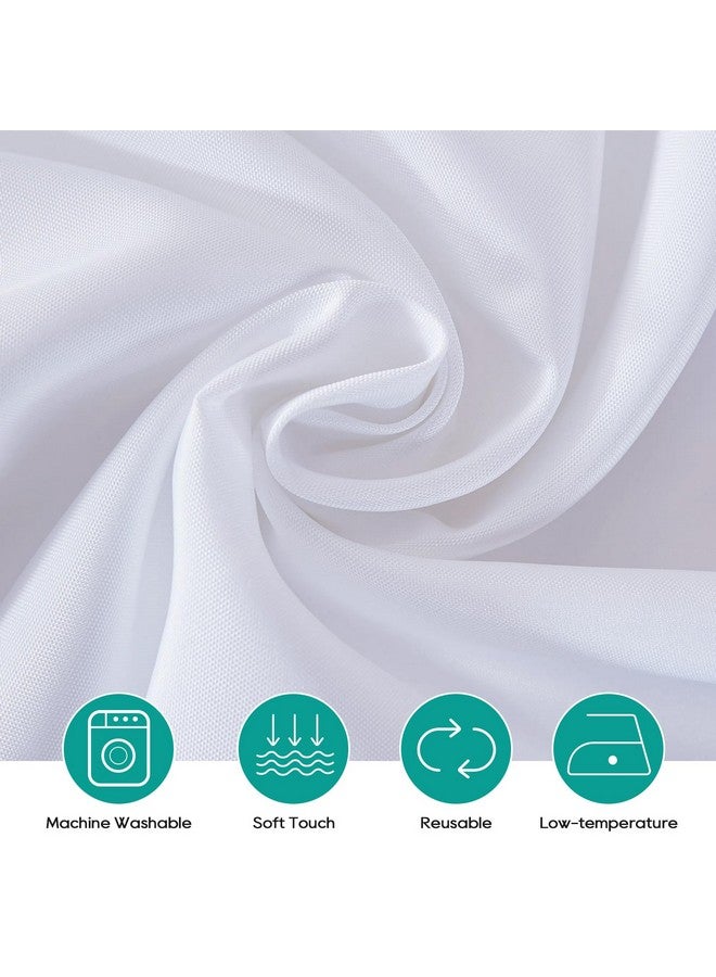 Surmente سيرمنت 5 عبوات من مفرش الطاولة الأبيض للطاولات الدائرية، مفرش طاولة دائري بطول 120 بوصة لحفلات الزفاف، الولائم، أو المطاعم - Image 2