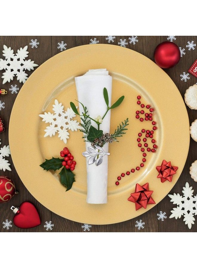Hotop Leaf Napkin Ring Set Thanksgiving Napkin Ring Holders Bridal Vintage Napkin Band Adornment Dining Table Ring For  - Image 3