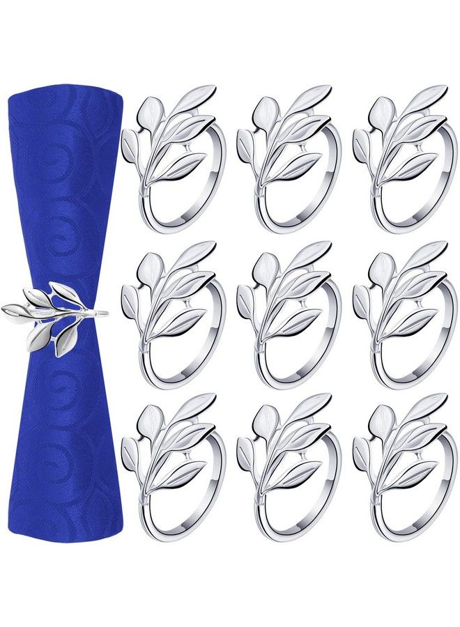 Hotop Leaf Napkin Ring Set Thanksgiving Napkin Ring Holders Bridal Vintage Napkin Band Adornment Dining Table Ring For  - Image 1