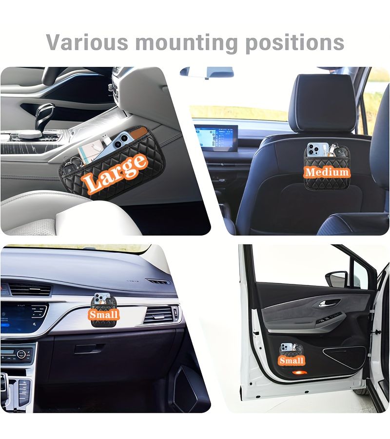Medium Premium PU Leather Car Organizer 200G Load Capacity Phone Earphone Storage - Image 2