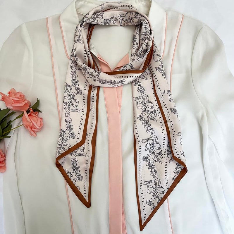 FONYVE Silk Head Scarf for Hair Fashion Headwrap for Women Lightweight Neck Tie - Image 5