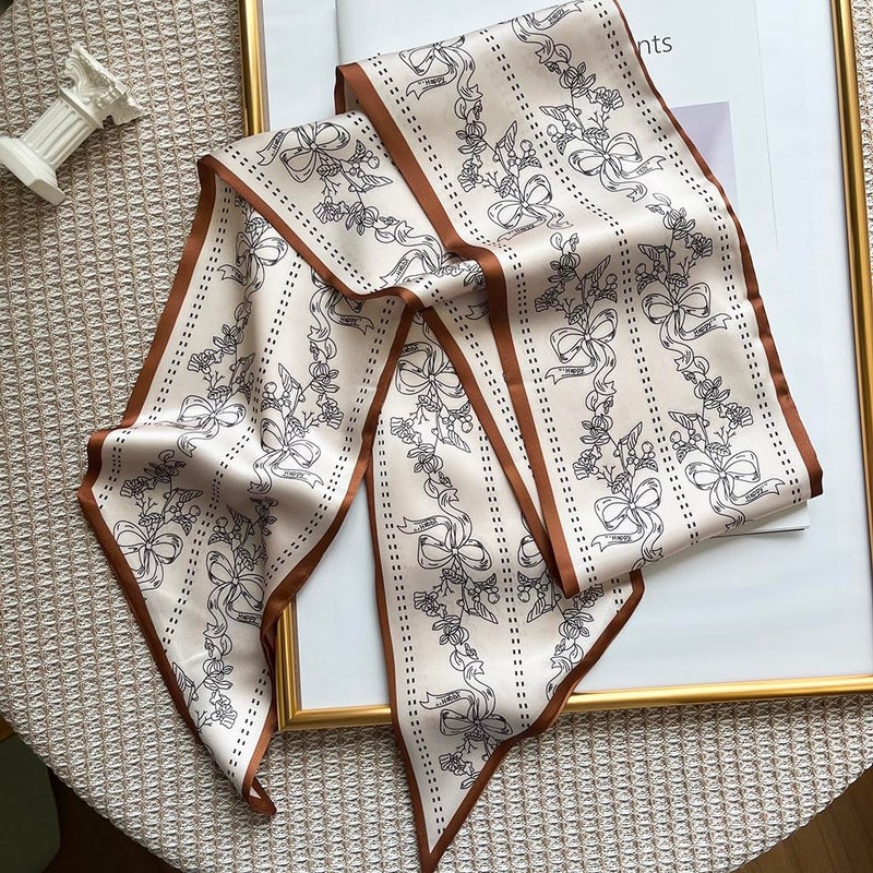 FONYVE Silk Head Scarf for Hair Fashion Headwrap for Women Lightweight Neck Tie - Image 3