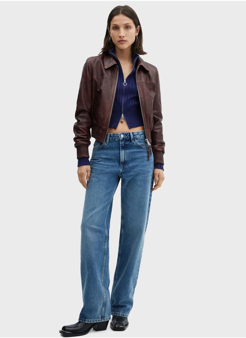 MANGO Zip Detail Crop Cardigan  - Image 4