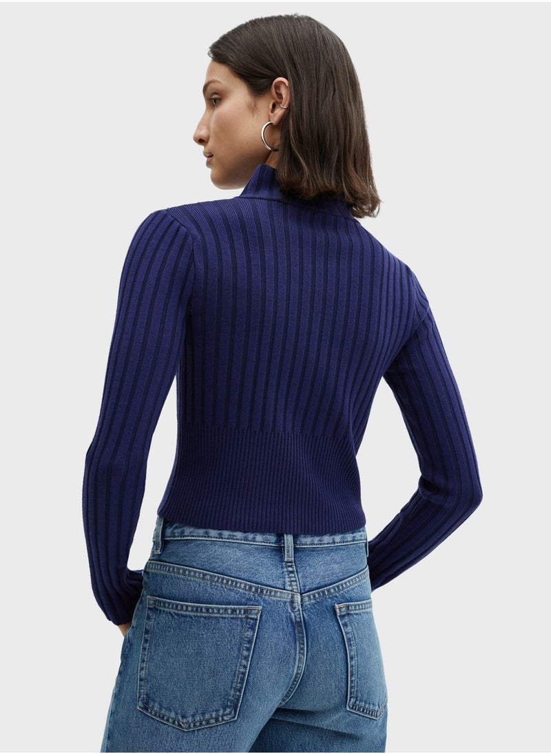 MANGO Zip Detail Crop Cardigan  - Image 2