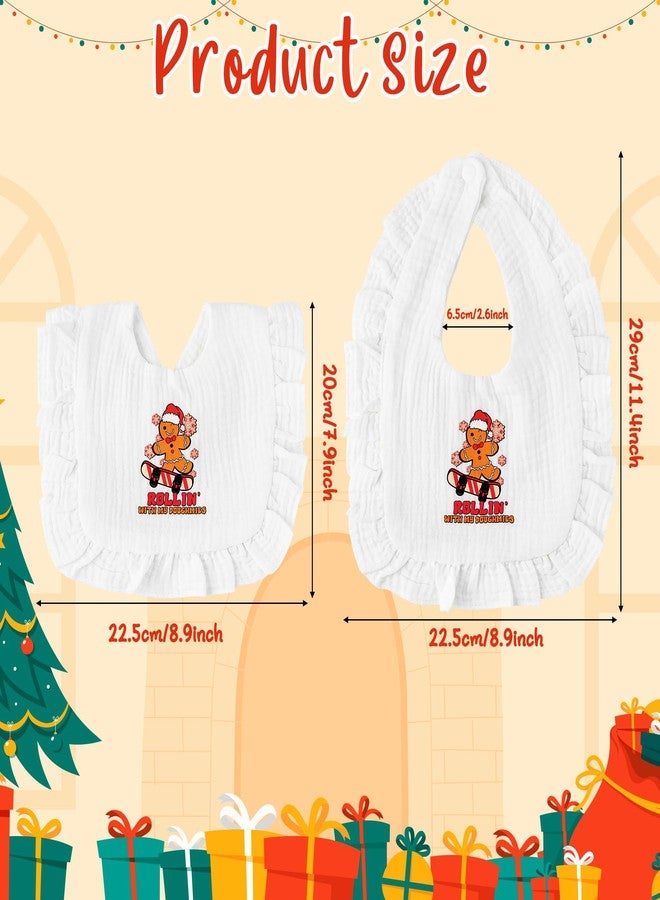 BWkoss 3Pcs Christmas Baby Bibs for Toddler - Xmas Breath Muslin Feeding Bibs with Button Baby Drooling and Teething Bib for 6-12 Months Unisex Babies Infants Newborns First Christmas Keepsake Birthday Gift - Image 2