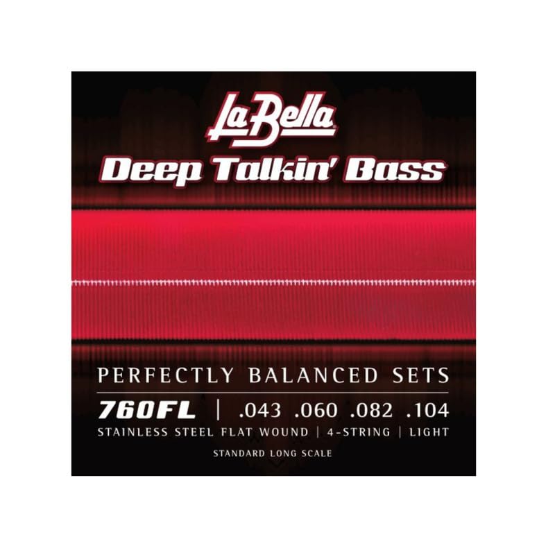 La Bella 760FL Deep Talkin' Stainless Steel Flat Wound, 4-String, Light, Bass Guitar String 43-104 - Image 3