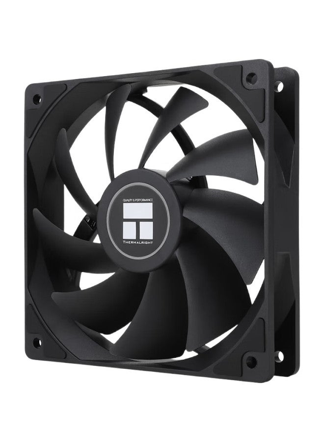 Thermalright مروحة ضغط دخول من ثيرمالرايت Tl-C12C، سوداء 12 سم، تحمل مغناطيسي مستقر S-Fdb، موصل PWM بسلسلة دائرية 4 دبابيس بطول 50 سم، 1550 دورة في الدقيقة - Image 1