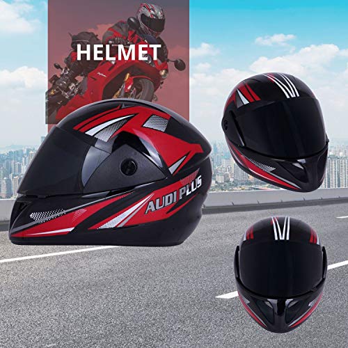 Western Era Pro ISI Certified ABS Helmet, Full Face Red Graphics, Stylish, High-End Safety UV Protection Visor Enhanced Design Ultra Comfort (Black Glossy, Size: Large) - Image 3