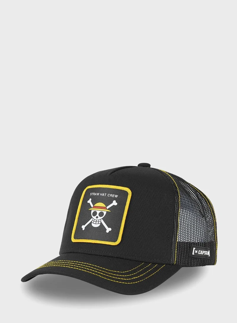 One Piece Straw Hat Crew Black A-Frame Trucker
