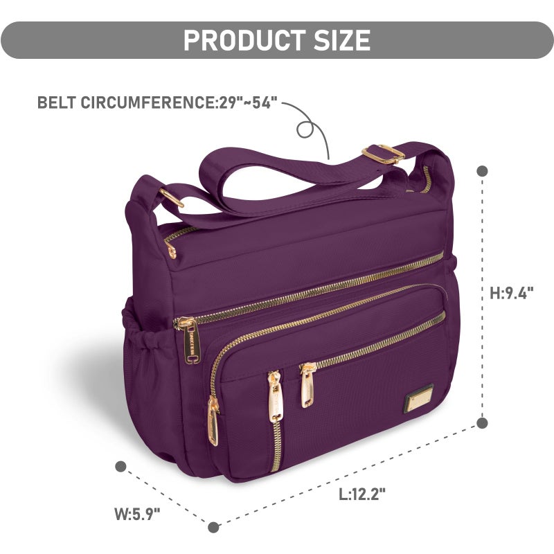 NPBAG Crossbody Bag for Women, Shoulder Purse Handbag Messenger Bag, Trendy Pocketbooks, Waterproof and Multi-Pockets (Purple) - Image 4