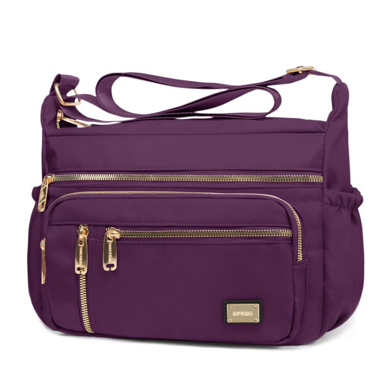 NPBAG Crossbody Bag for Women, Shoulder Purse Handbag Messenger Bag, Trendy Pocketbooks, Waterproof and Multi-Pockets (Purple) - Image 1