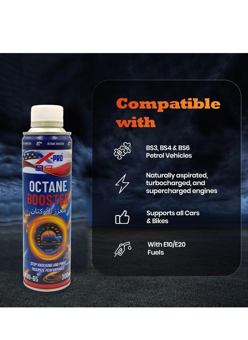 X-PRO 99 X99-65 Octane Booster 300ml for Petrol Engines – Increases Octane, Reduces Knocking, Improves Power & Mileage, Compatible with BS3/BS4/BS6