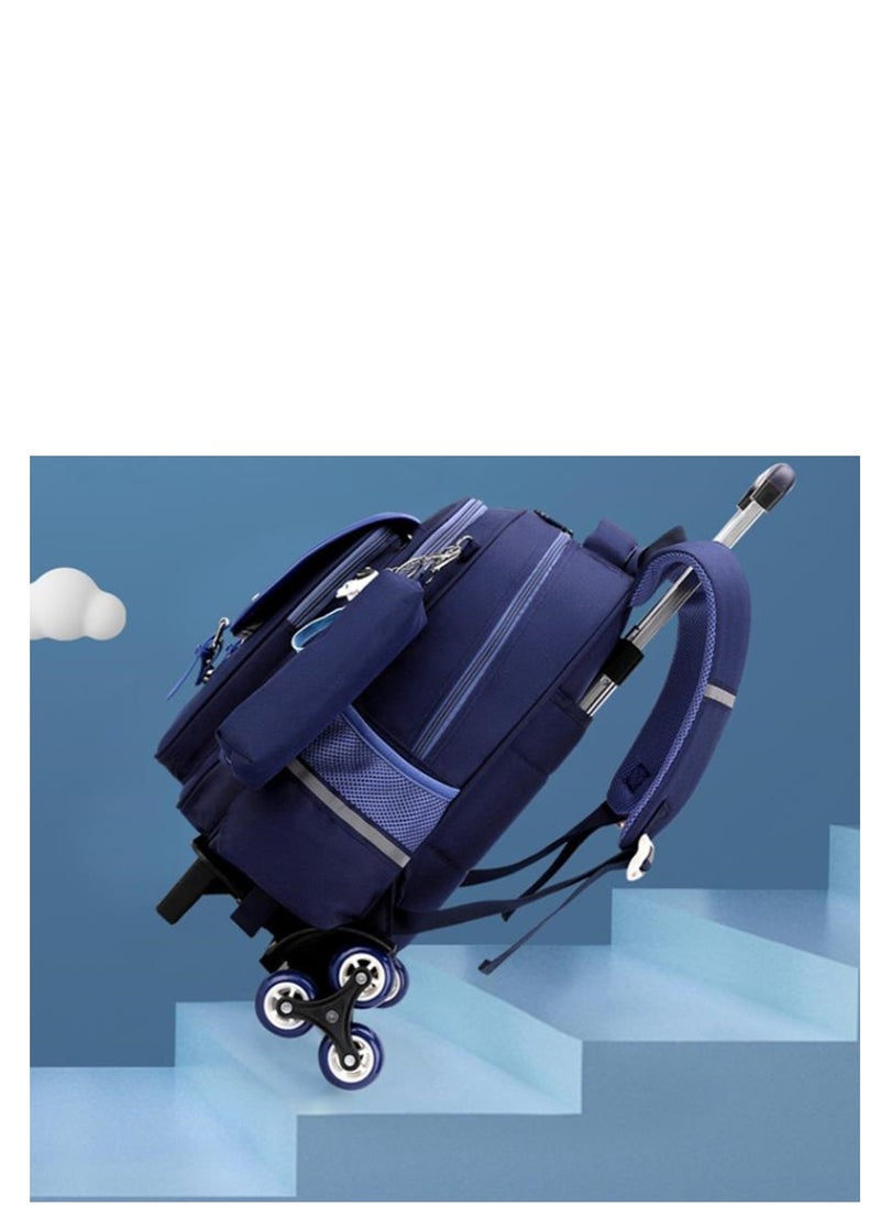 Golden Rolling Backpack Travel Trolly BookBag School Wheeled Backpack for Boys Girls Kids Luggage School Bag with Wheels Trolley Backpack  - Image 3