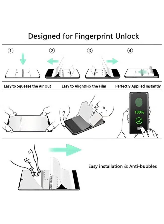 3 قطع واقي شاشة خصوصية عالي الدقة وواقي عدسة الكاميرا، واقي شاشة كامل عالي الدقة مضاد للتلصص [ليست زجاجية]، يدعم التعرف ببصمة الإصبع، فيلم مرن TPU حماية شاملة ضد التجسّب مع واقي عدسة الكاميرا لهونر إكس 9 سي - Image 4