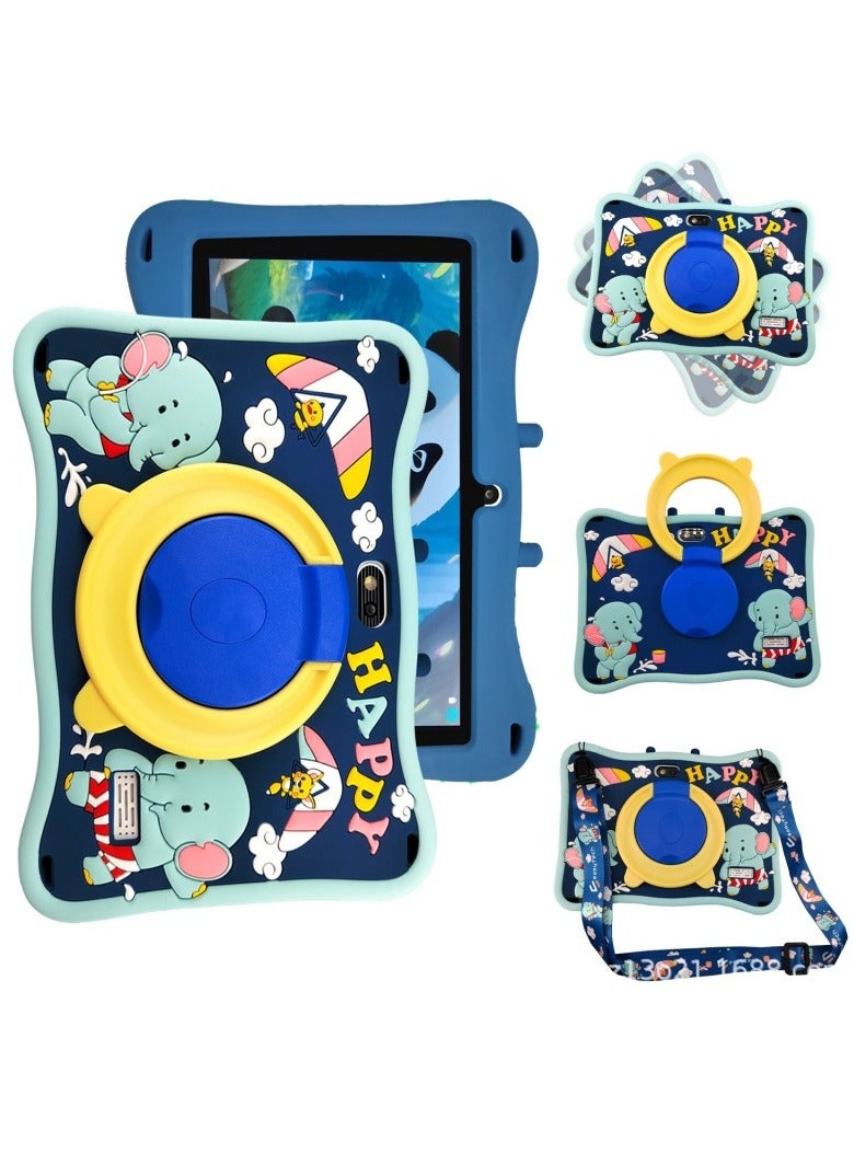 إيفرين كمبيوتر لوحي للأطفال يعمل بنظام أندرويد مقاس 7 بوصات للدراسة والتعليم وذاكرة وصول عشوائي 1 جيجابايت وذاكرة قراءة فقط 16 جيجابايت وواي فاي ودقة 1024 × 600 مع حافظة كمبيوتر لوحي من السيليكون - Image 1