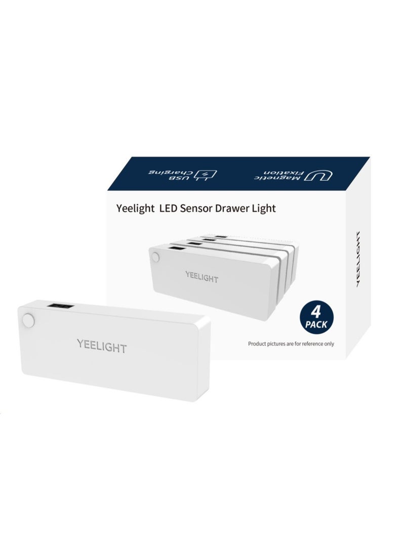 Yeelight Yeelight LED Sensor Drawer Light | Rechargeable Battery | USB-C | 4 Pack  - Image 1