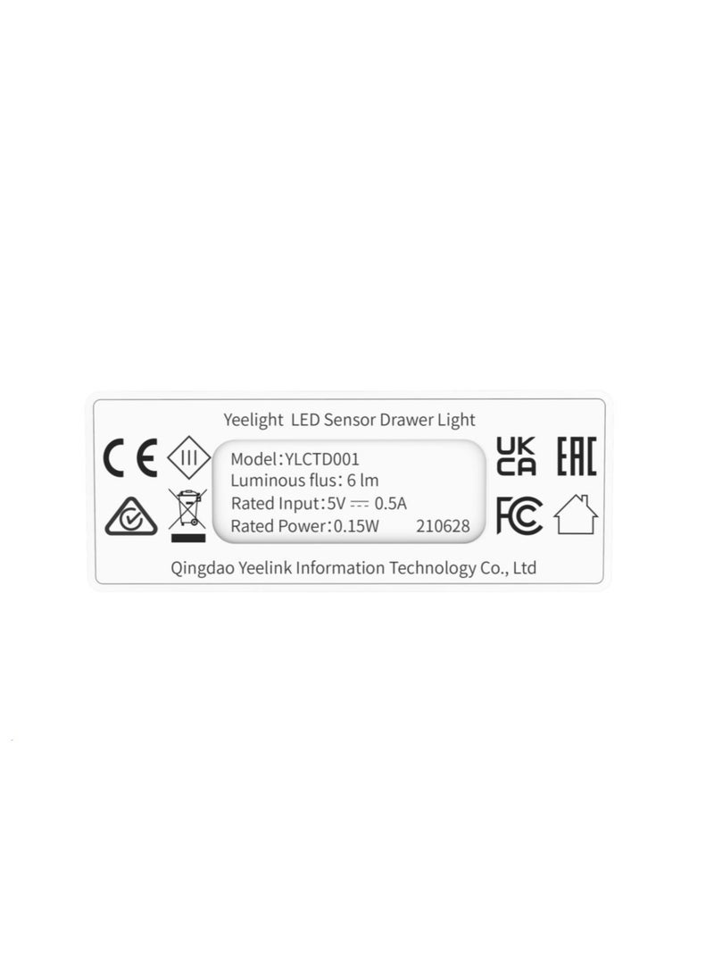 Yeelight Yeelight LED Sensor Drawer Light | Rechargeable Battery | USB-C | 4 Pack  - Image 3