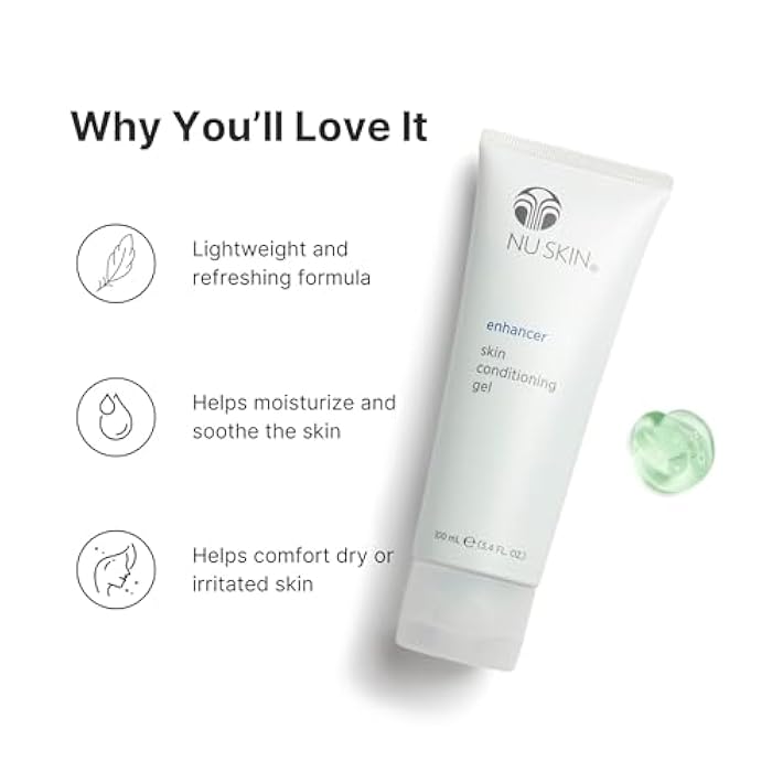 Nu Skin Enhancer Skin Conditioning Gel | Aloe Vera-Infused Soothing Formula for Ultimate Skin Comfort, Hydration, and Versatility in Skincare Routines | Lightweight Moisturizer | 3.4 Fl Oz | 1 Pack - Image 2