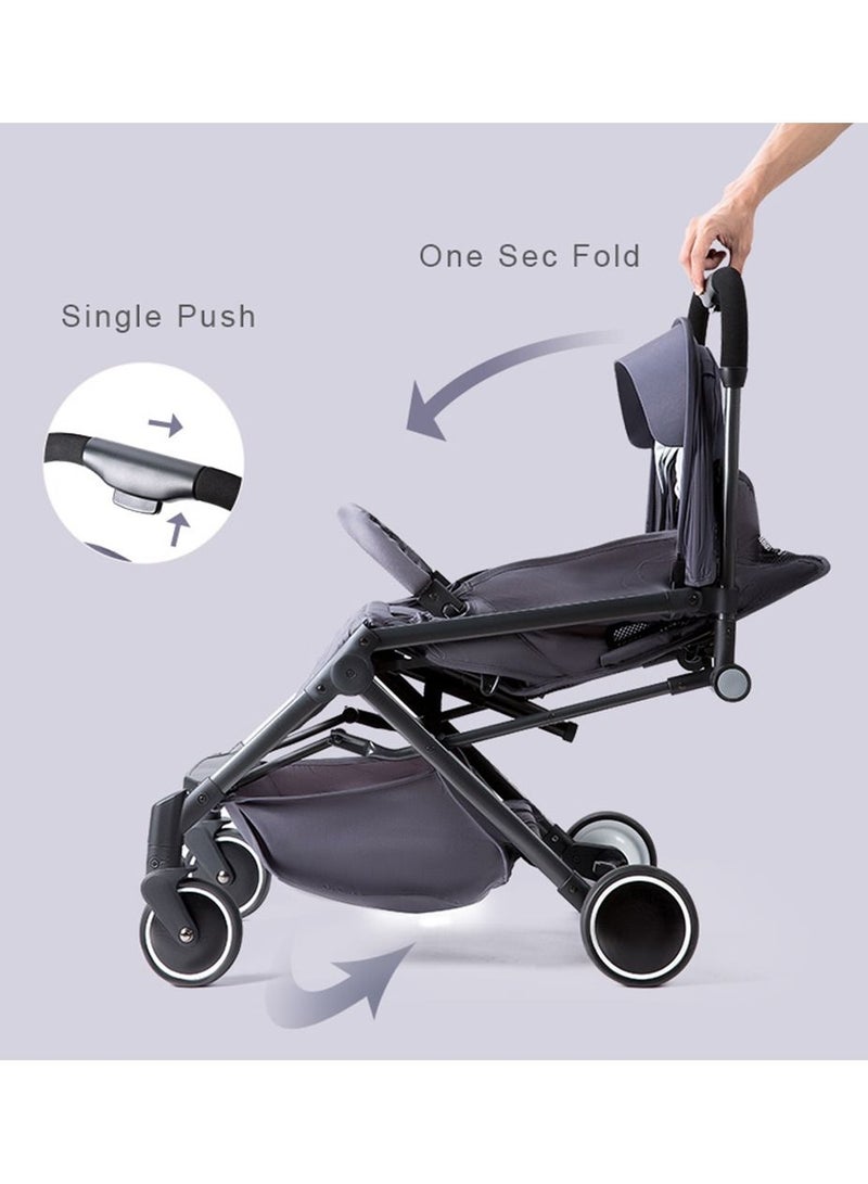 TEKNUM عربة أطفال خفيفة الوزن - يمكن حملها مع حقيبة حفاضات Sunveno Styler Fashion - رمادي غامق - Image 4